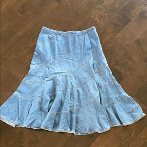 Lauren Ralph Lauren Prairie Jean Modest Skirt 10